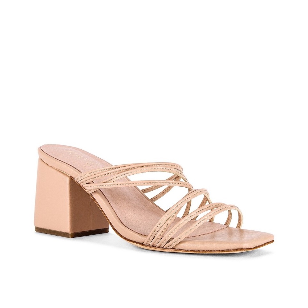 RAYE Blush Strappy Block Heel Mule